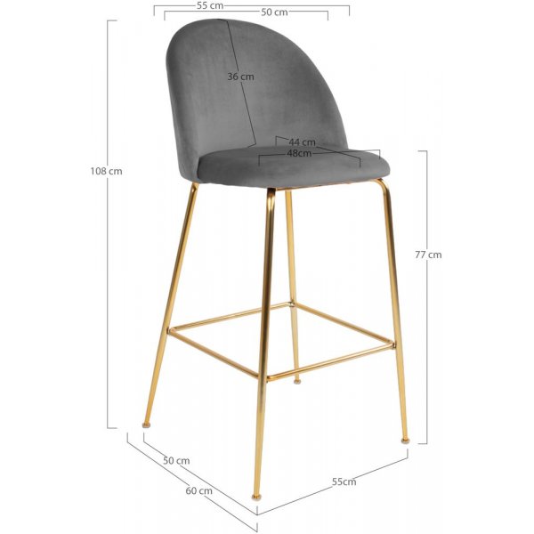 Tabouret de bar avec pieds en laiton
