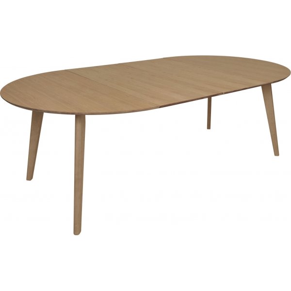 Table  manger Sagene 110-190 x 110 cm - Chne pigment blanc laqu