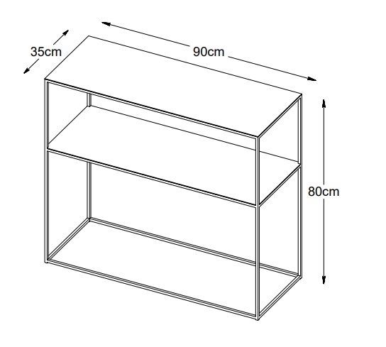 Aman zwart metalen consoletafel 90 cm