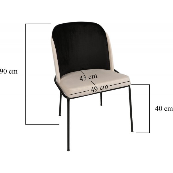 Ensemble de chaises Doris - Noir/blanc crème Ensemble de chaises Doris - Noir/blanc crème