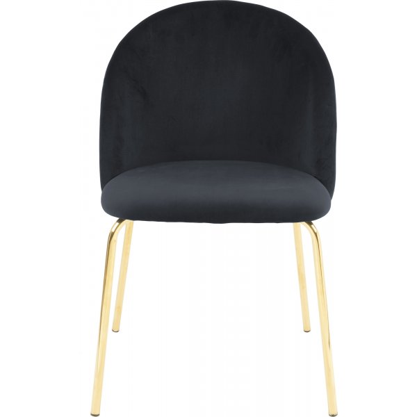 Stol svart sammet med ben i mässing - Giovani + Fläckborttagare för möbler Stol svart sammet med ben i mässing - Giovani + Fläckborttagare för möbler