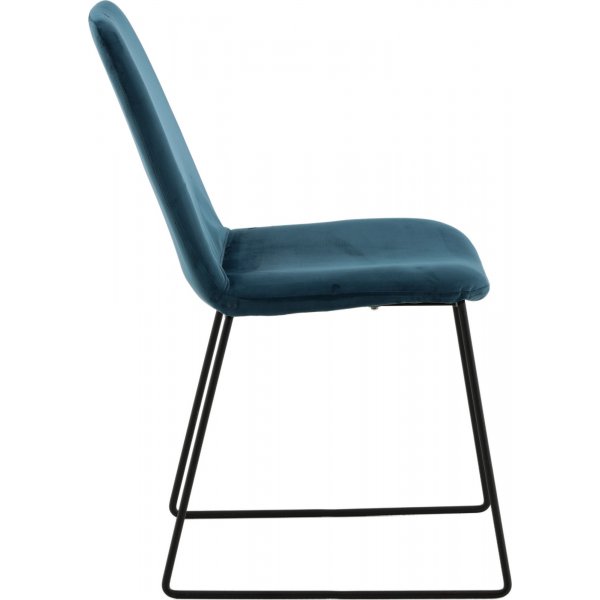 Chaise de salle  manger Minnie - Velours bleu