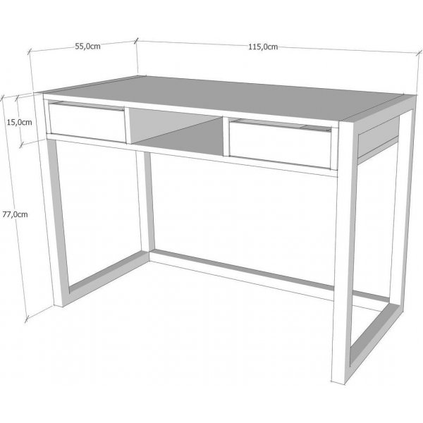 Bureau Origin 115x55 cm - Pin/noir Bureau Origin 115x55 cm - Pin/noir