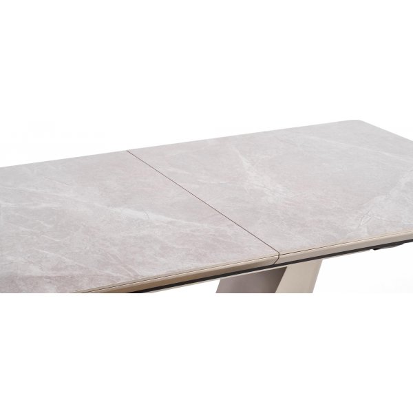 Table à manger Valentino 160-220 x 90 cm - Marbre gris/gris clair/or Table à manger Valentino 160-220 x 90 cm - Marbre gris/gris clair/or