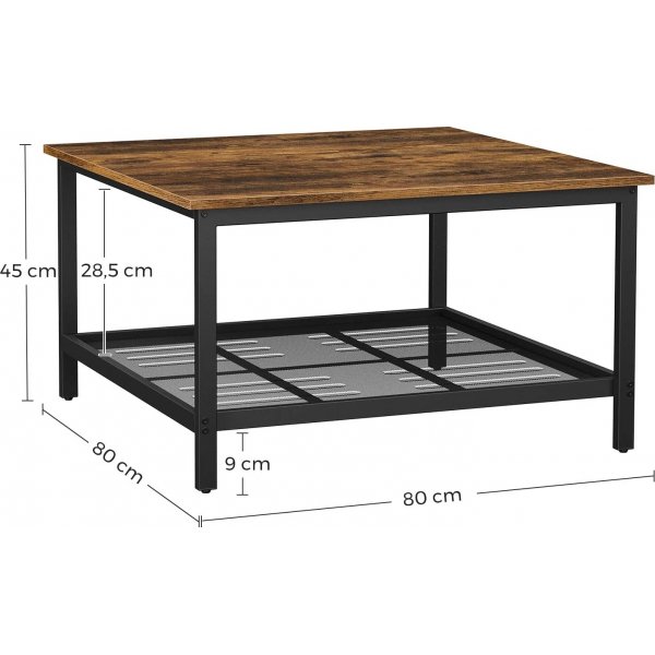 Table basse Nick 80 x 80 cm - Marron/noir Table basse Nick 80 x 80 cm - Marron/noir