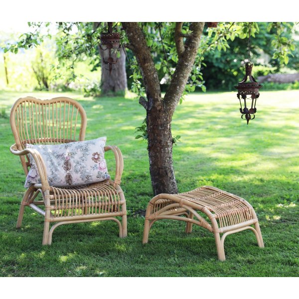 Bali f�t�lj med fotpall i rotting - Natur