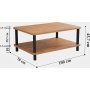 Roga soffbord 100 x 70 cm - Svart/furu