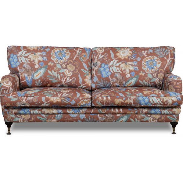 Spirit 3-sits howard soffa i blommigt tyg - Eden Parrot Terracotta