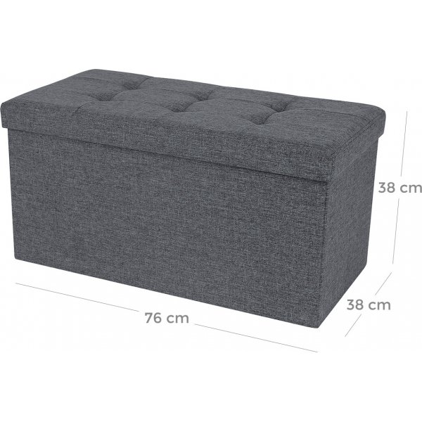 Banc Joar avec rangement 76 cm - Gris foncé Banc Joar avec rangement 76 cm - Gris foncé