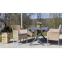 Scottsdale utematgrupp med 4 st ftljer och matbord 150 cm - Natur