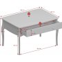 Barok salontafel 96,5 x 68,5 cm - Wit