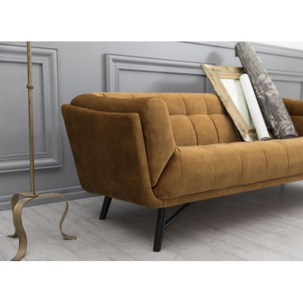 Lulu 3-sits soffa - Guld sammet Lulu 3-sits soffa - Guld sammet