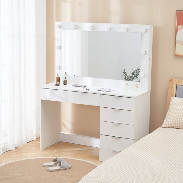 Kaptafel met verlichting en opbergruimte / Gigi