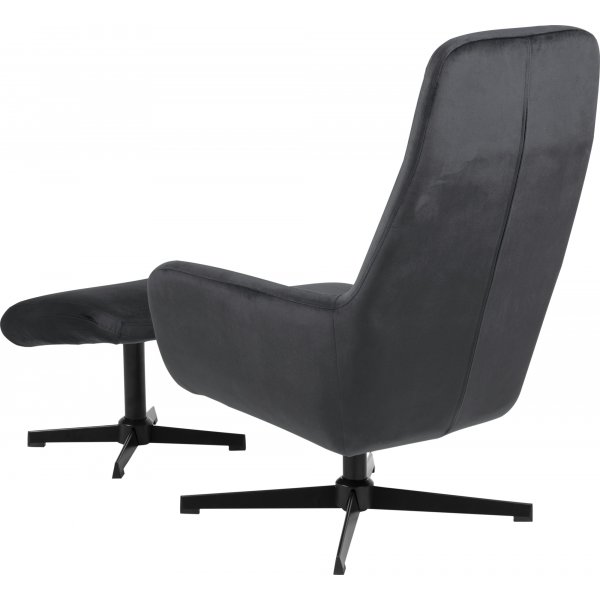 Fauteuil Trafford avec repose-pieds - Gris foncé Fauteuil Trafford avec repose-pieds - Gris foncé