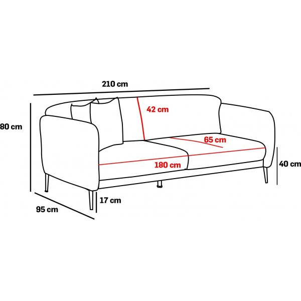 Canap convertible 3 places Vnus - Anthracite
