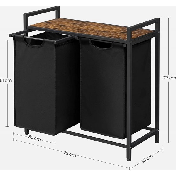 Panier à linge Ambrette Duo - Noir/marron Panier à linge Ambrette Duo - Noir/marron