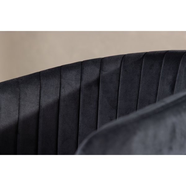 Chaise de salle à manger Selma - Velours noir Chaise de salle à manger Selma - Velours noir