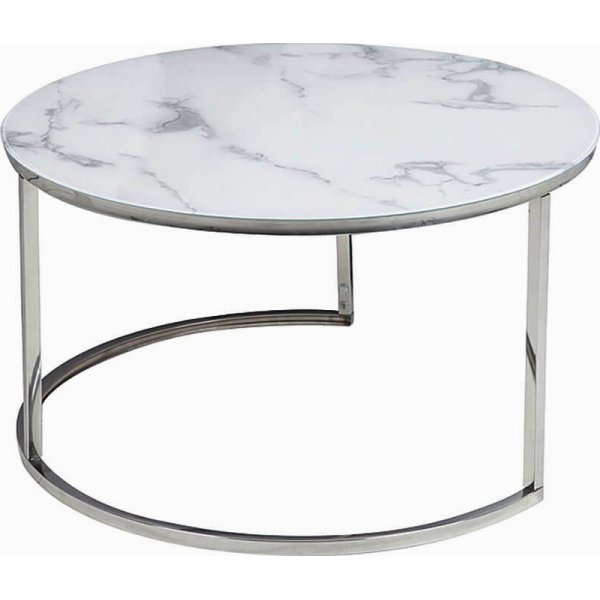 Harrisburg soffbord 80 x 80 cm - Vit/krom