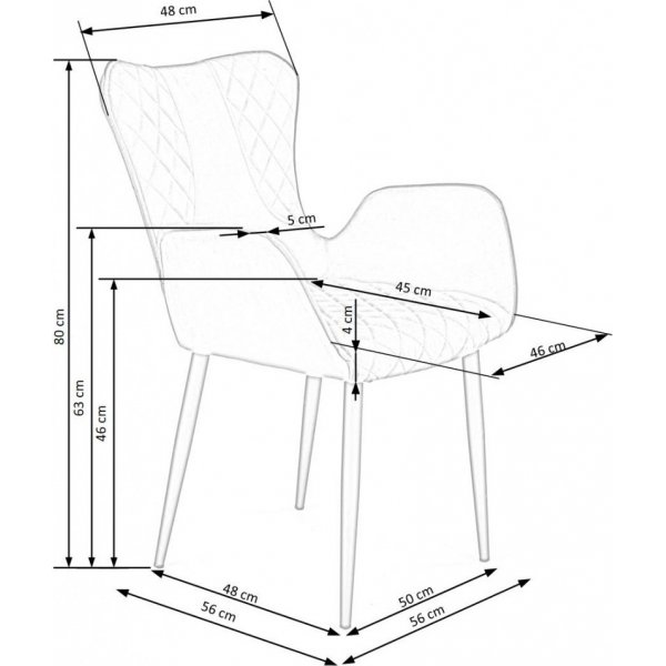 Chaise de salle  manger Cadeira 427 - Gris
