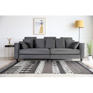 3,5-sits soffa i mörkgrå sammet - Brandy + Fläckborttagare för möbler 3,5-sits soffa i mörkgrå sammet - Brandy + Fläckborttagare för möbler