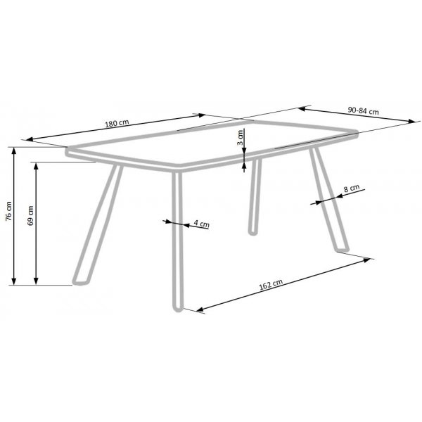 Table  manger Stockholm 90x180 cm - Noyer teint