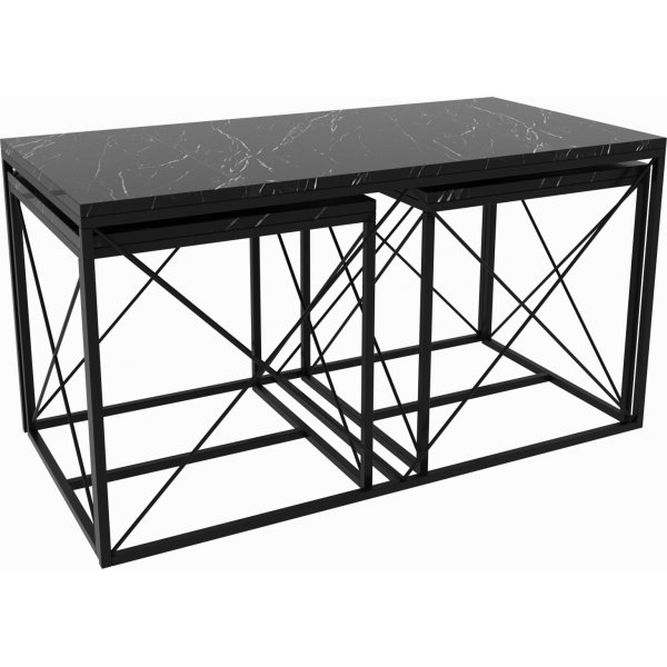 Table basse Ravina 45/100 x 45/50 cm - Noir
