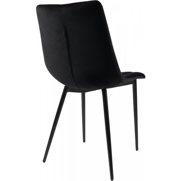Zwarte fluwelen stoel - Kayla + Meubelpoten