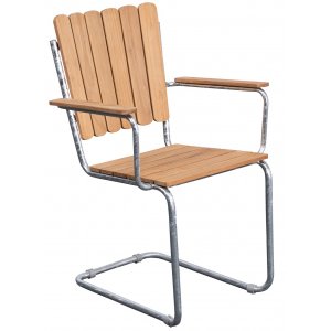 M�llan stapelbar matstol med armst�d i teak