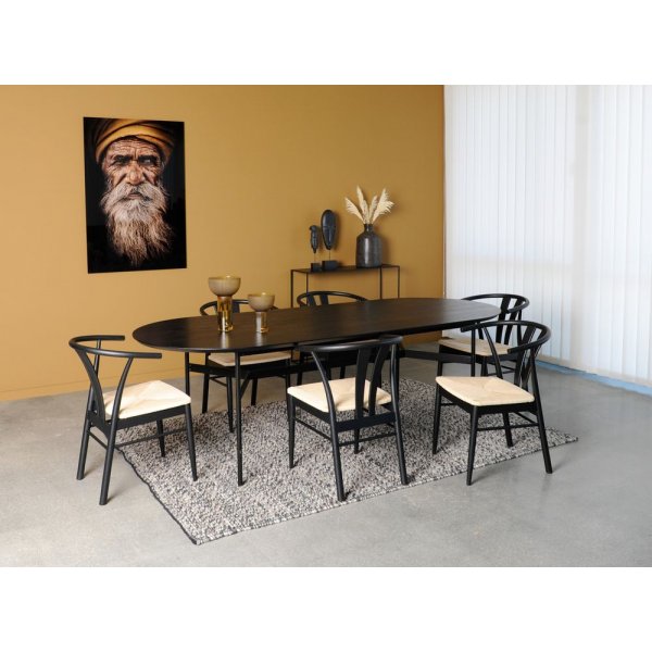 Straton matbord 240 cm - Svart askfanér Straton matbord 240 cm - Svart askfanér