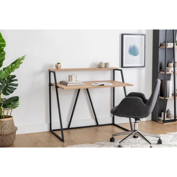 Bureau Lissa 105 x 60 cm - Chêne saphir/noir Bureau Lissa 105 x 60 cm - Chêne saphir/noir