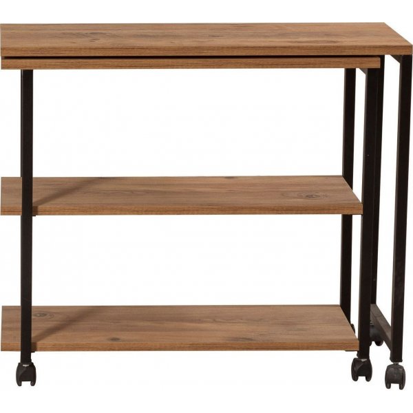 Melin sidobord 70 x 76 cm - Furu/svart