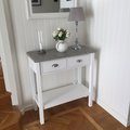 Kundbild Konsolbord vitt med cement topp - Hugo: Fantastiskt fint och st�mmer v�l...