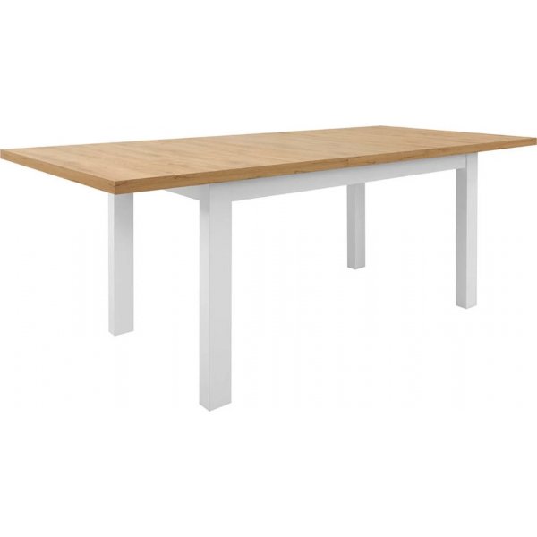 Table  manger Erla 160-200 x 90 cm - Blanc/chne