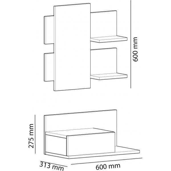 Mimoza väghylla med spegel - Ek Mimoza väghylla med spegel - Ek