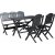 Groupe de repas Havng (canap avec 2 chaises et table) - Noir