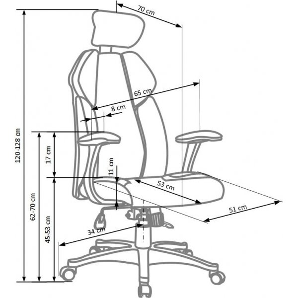 Chaise de bureau Erika - Blanc/noir Chaise de bureau Erika - Blanc/noir