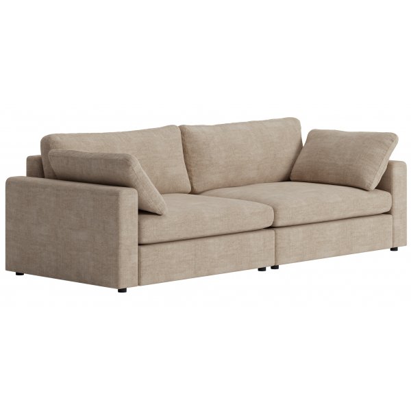 Soffa 266 cm 4-sits mrkbeige - Moby + Mbeltassar