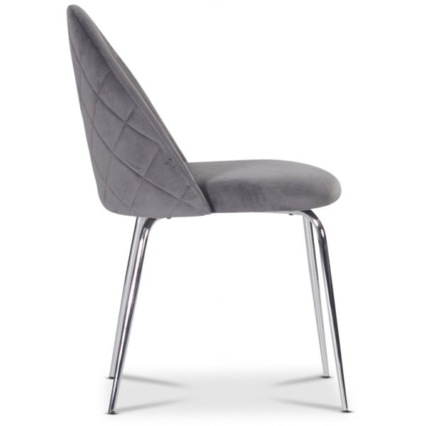 Groupe de salle à manger Plaza, table en marbre avec 4 chaises en velours Plaza - Gris/Noir/Chrome + Détachant pour meubles Groupe de salle à manger Plaza, table en marbre avec 4 chaises en velours Plaza - Gris/Noir/Chrome + Détachant pour meubles