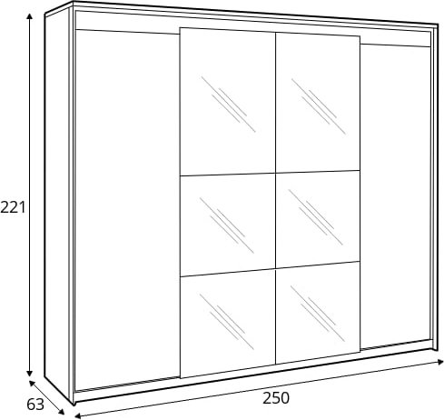 Quant Cuarto kledingkast 250 cm - Ambachtelijk eiken/zwart