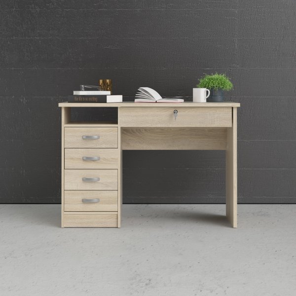 Bureau Function Plus avec 4 tiroirs 109,3 x 48,5 cm - Chêne Bureau Function Plus avec 4 tiroirs 109,3 x 48,5 cm - Chêne