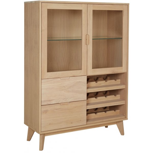 Nordli vitrinsk�p med vinst�ll - Ljus ek