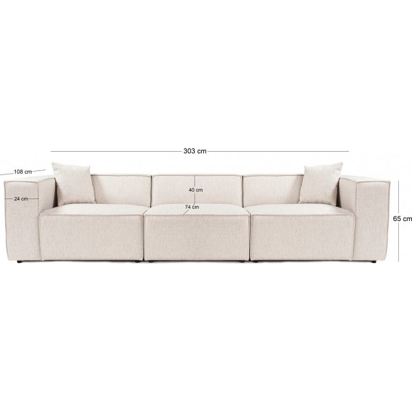 Canapé 3 places Lora - Marron clair Canapé 3 places Lora - Marron clair