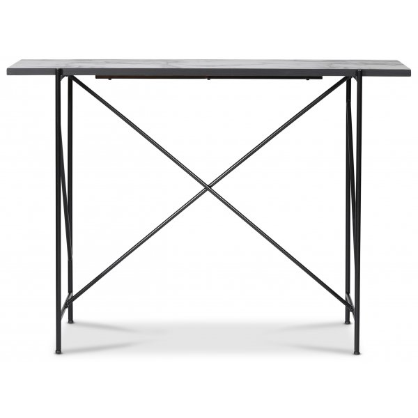 Portland barbord 140 cm - Marmor/svart + Textilrengring fr mbler