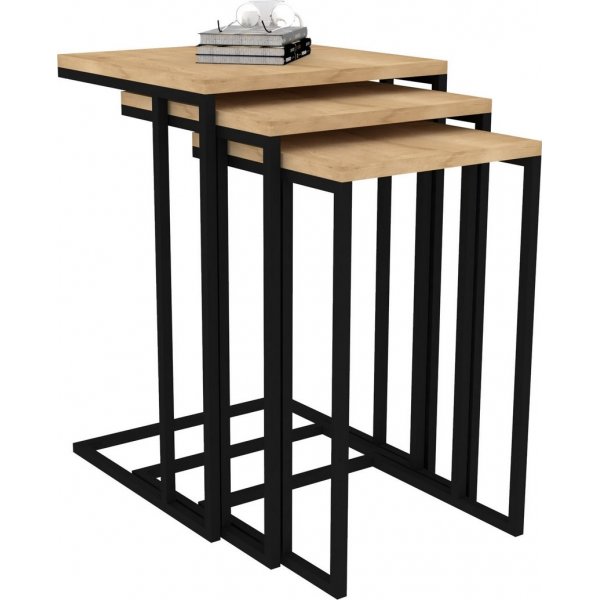 Roma satsbord 32x32 | 36x36 | 40x40 cm - Safir ek/svart Roma satsbord 32x32 | 36x36 | 40x40 cm - Safir ek/svart