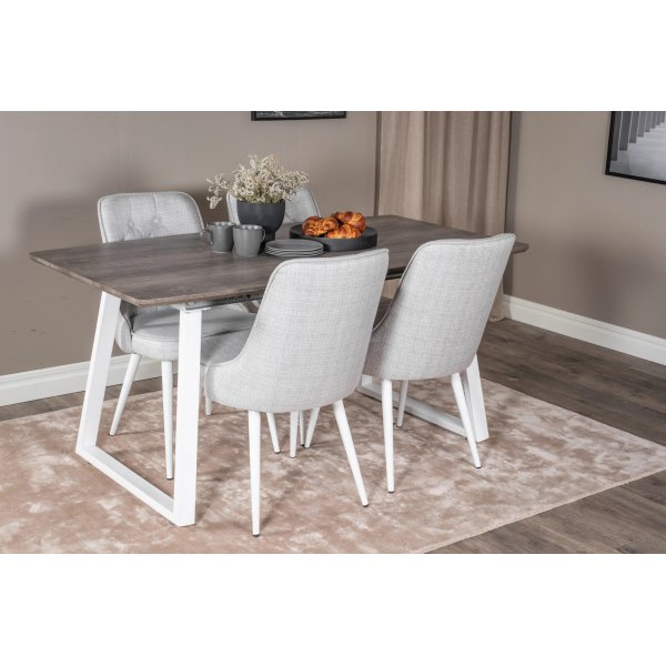 Hallsberg matbord 160-200 cm - Ek/vit