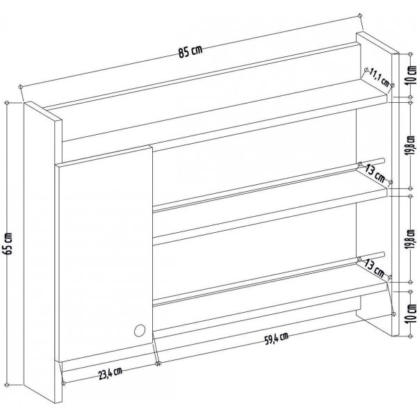 Knerr wandplank - Antraciet