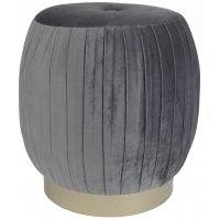Wrinkle sittpuff - Grå Sammet / Mässing Wrinkle sittpuff - Grå Sammet / Mässing