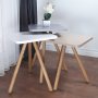 Driedubbel gedekte tafel 34 x 34 cm - Wit/cappuccino/grijs