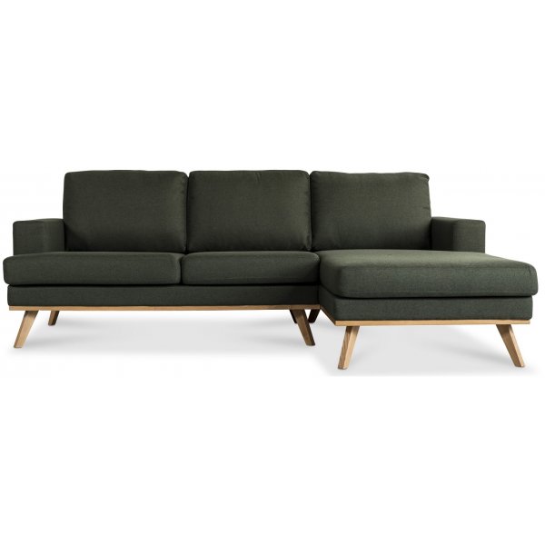 Ventura soffa med ppet avslut mrkgrn - Hger