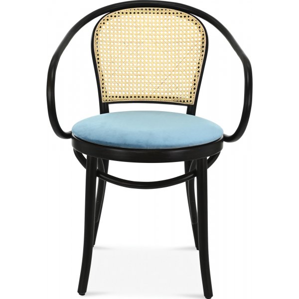 No 30 karmstol med rottingrygg - Valfri färg på stomme och klädsel No 30 karmstol med rottingrygg - Valfri färg på stomme och klädsel